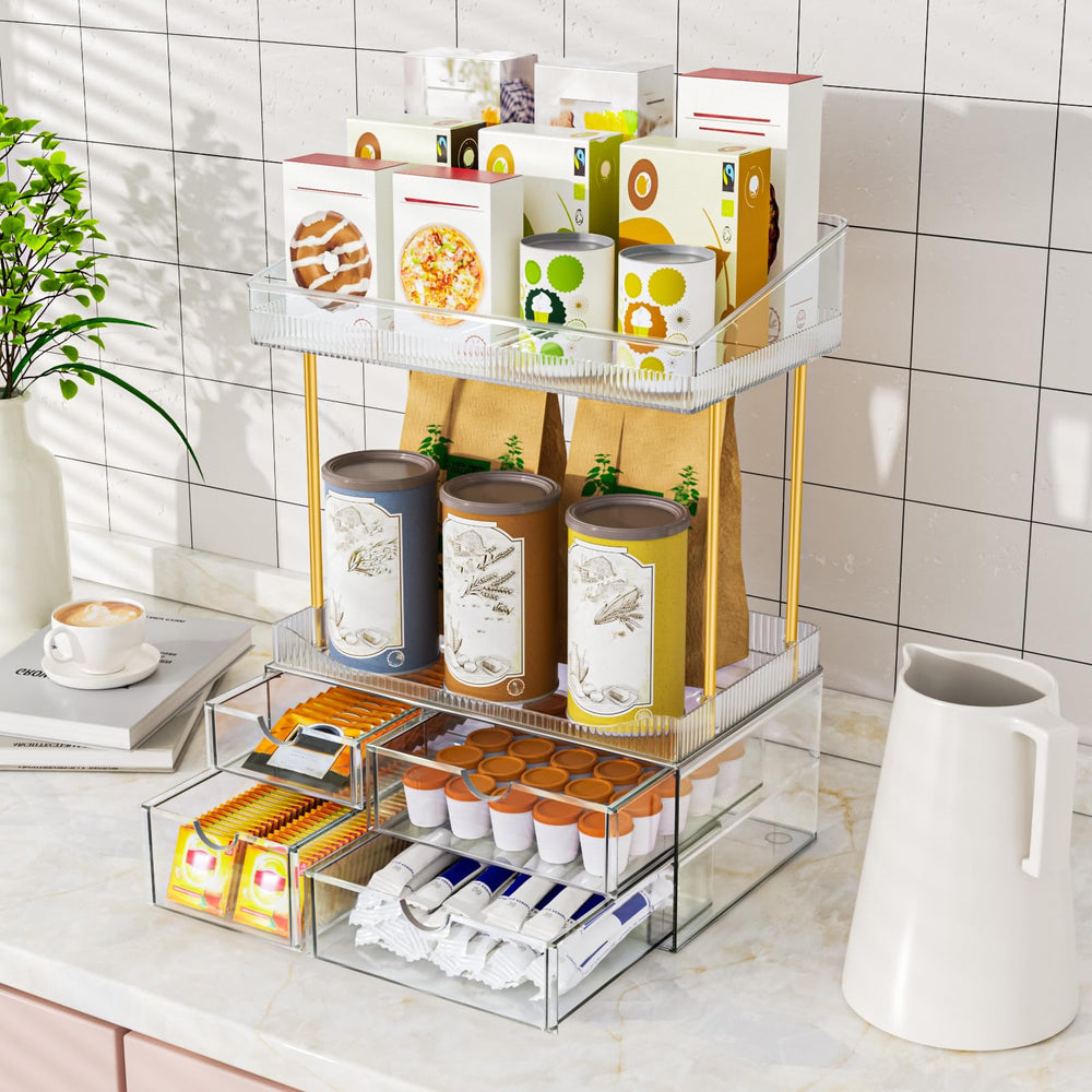 SNSLXH compact storage on counter for skincare, perfume, and small items