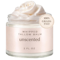 Snuggle Suds whipped tallow balm jar closeup showing creamy texture for sensitive skin