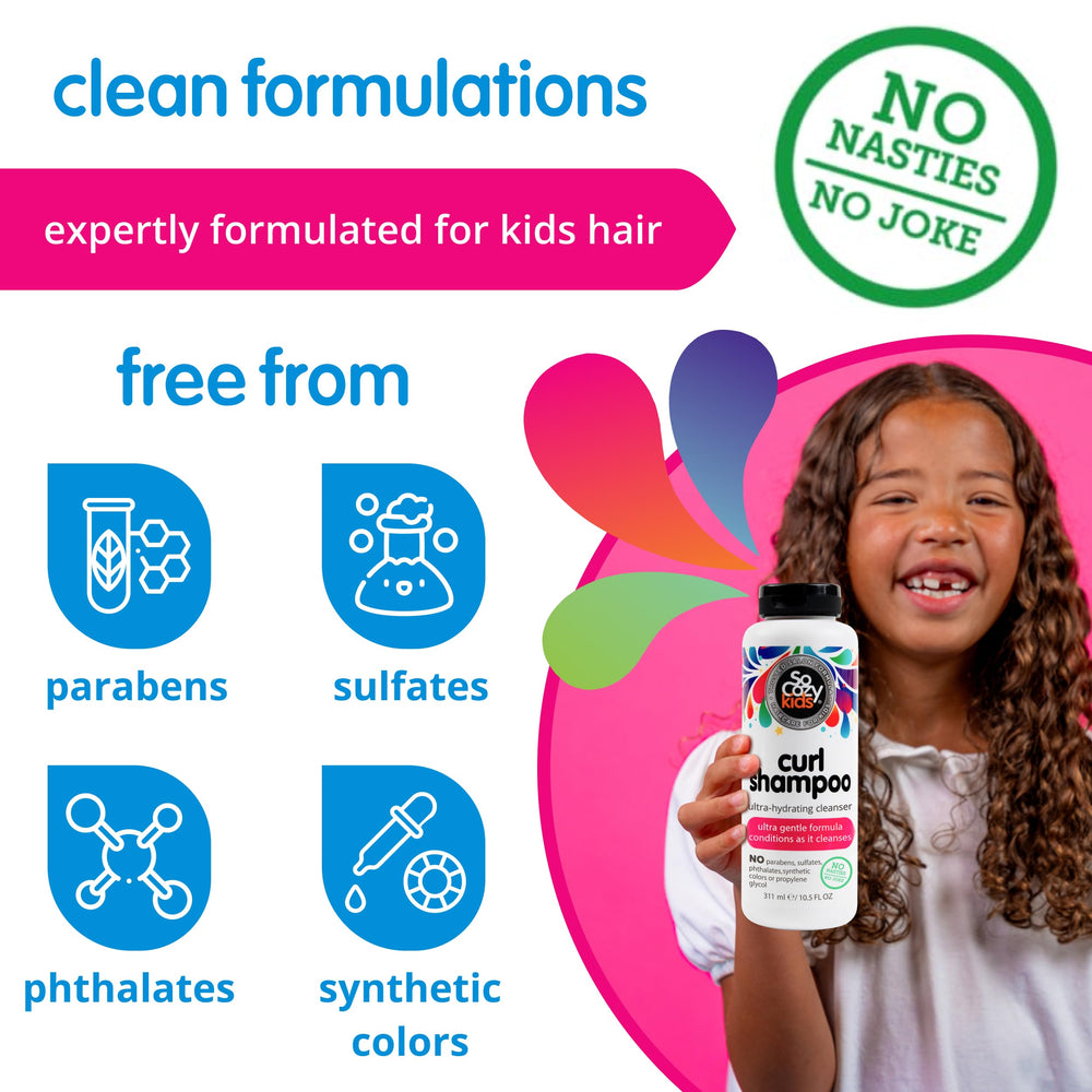 SoCozy Curl Shampoo hydrolyzed keratin provides hair protection and strength.