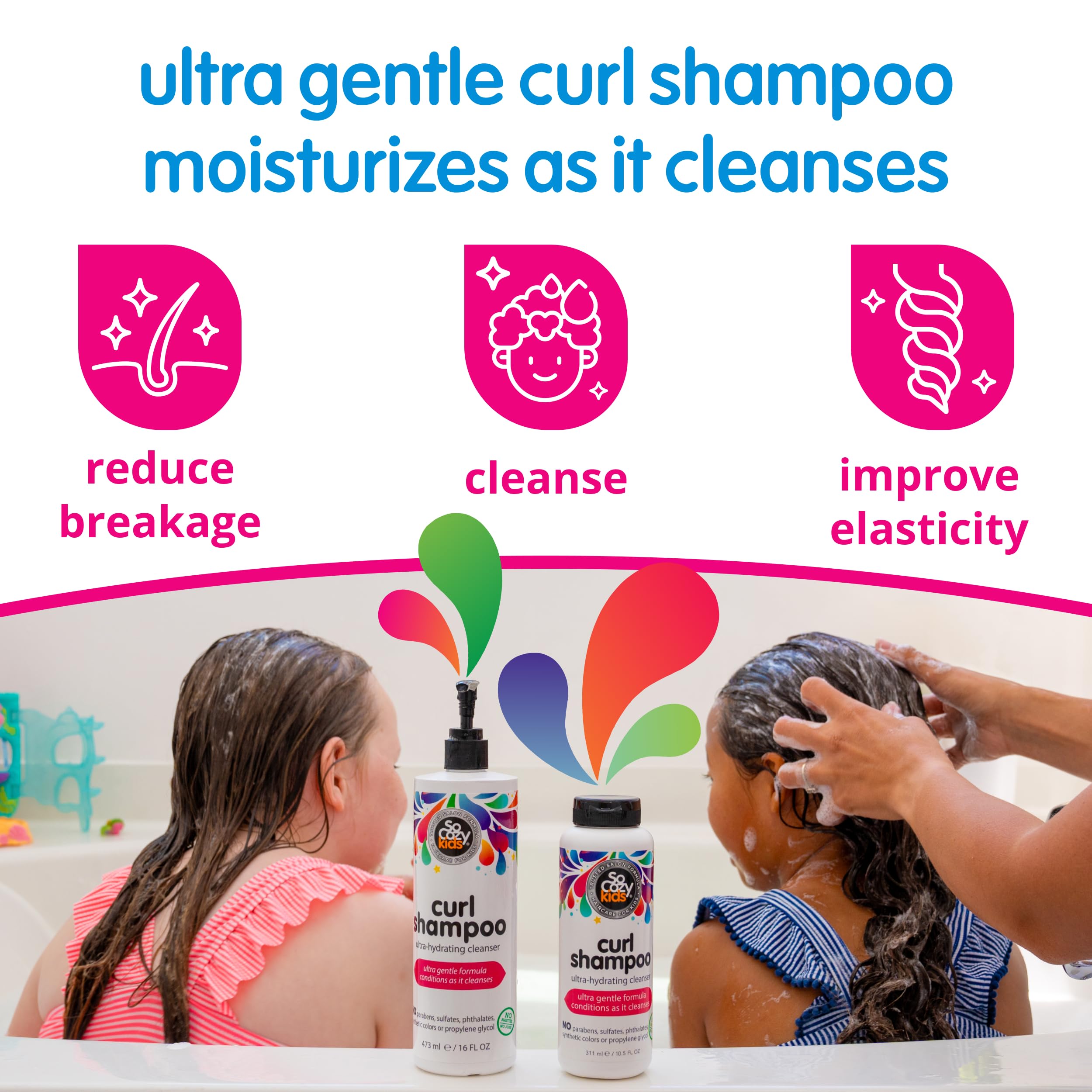 SoCozy Curl Shampoo label highlights no parabens or sulfates for gentle care.