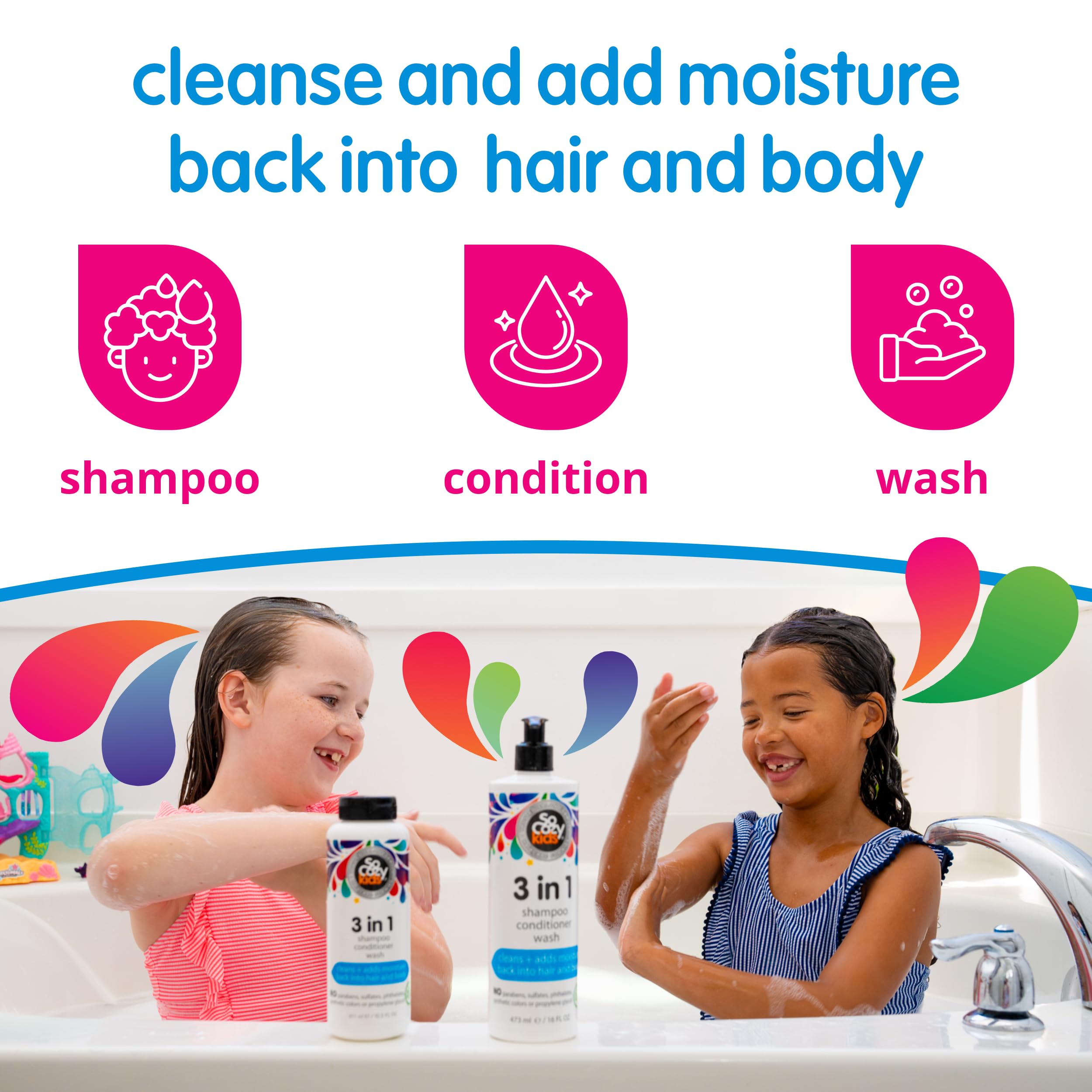 Espuma de baño de SoCozy para niños, juego y limpieza divertida.