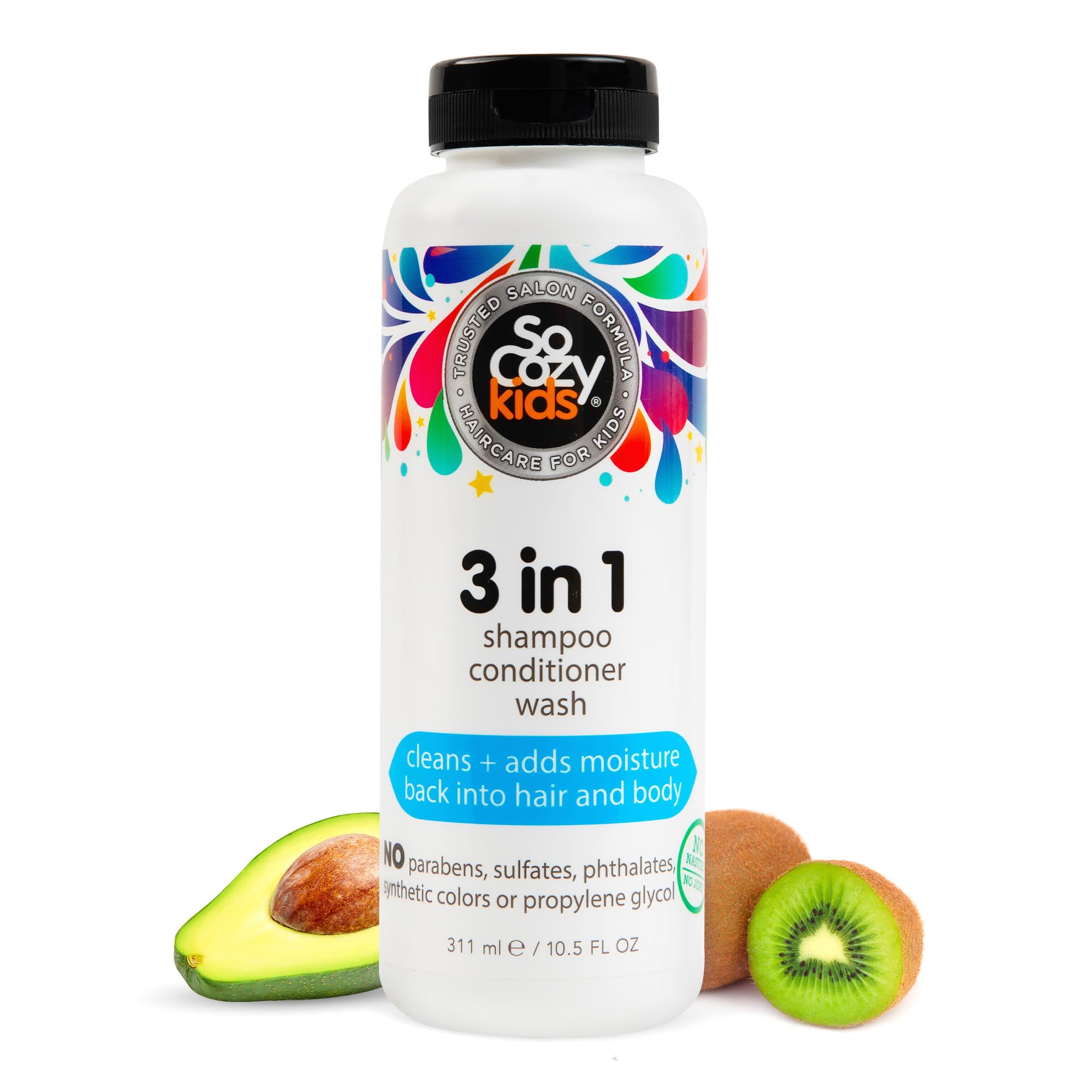 SoCozy Kids 3-in-1 bottle pour for effortless bath time and mess-free application.