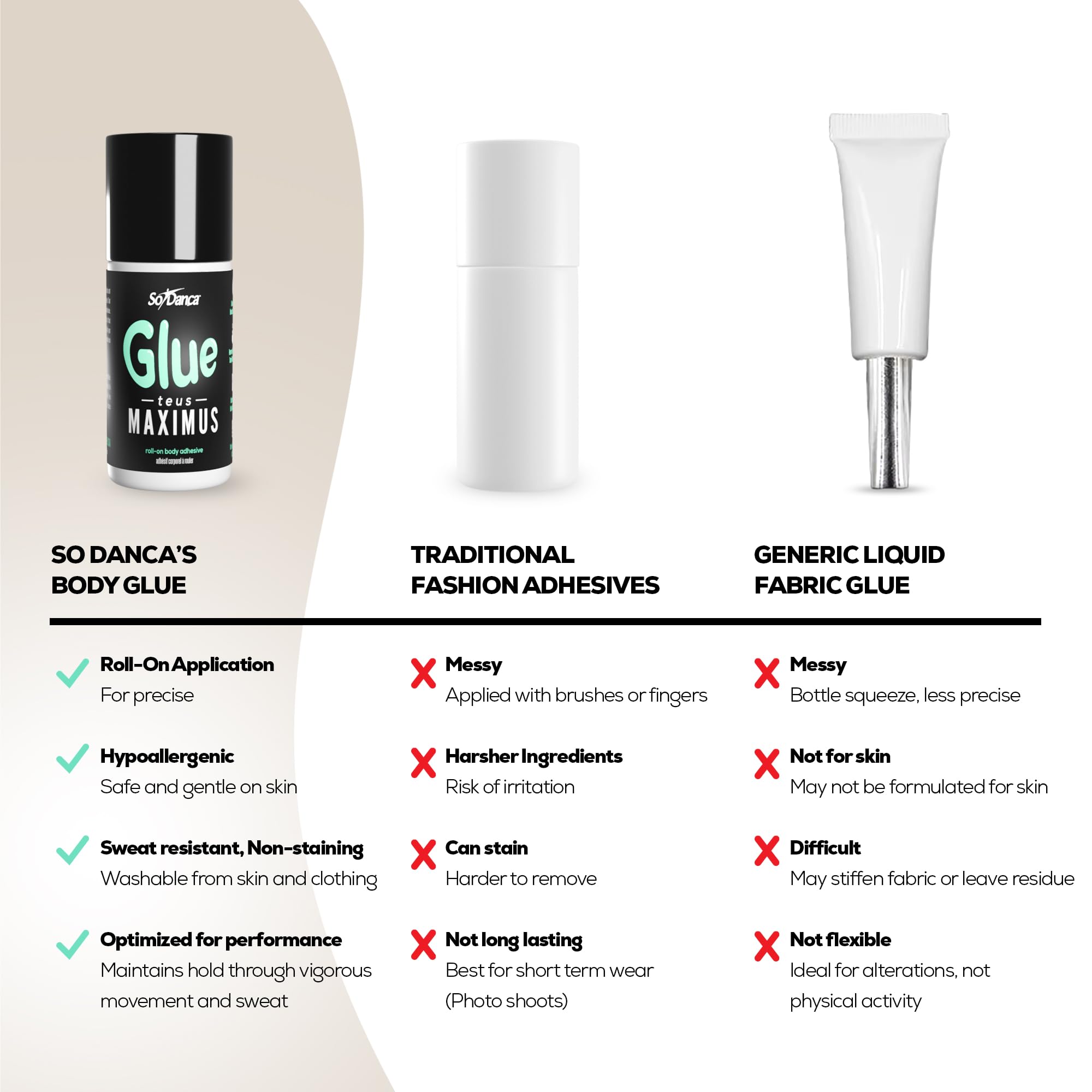So Danca Glue-teus Maximus Roll-On, opción profesional para escenario.
