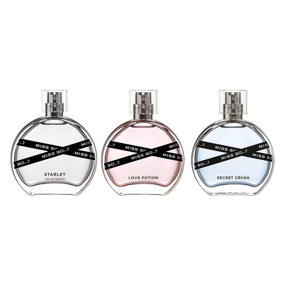 So…? Miss So Set Starlet bottle featuring fruity notes and a creamy base for daytime glamour.