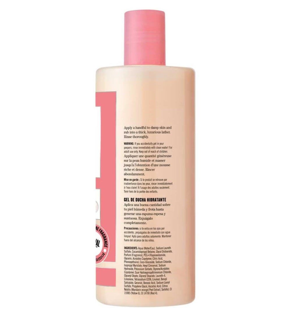 Soap & Glory Gel de Ducha Clean On Me, textura cremosa visible, aroma suave para duchas.