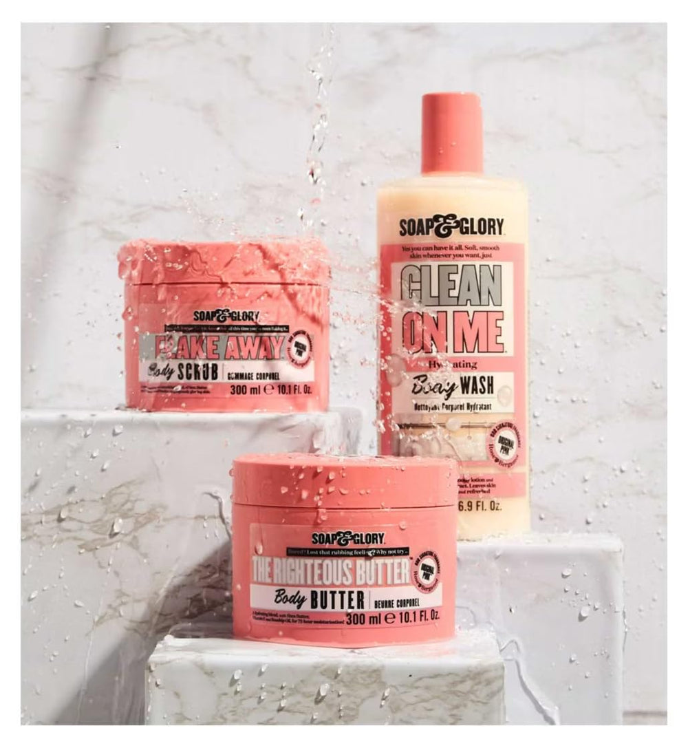 Soap & Glory Gel de Ducha Clean On Me, envase de 500 ml, rutina diaria rápida.