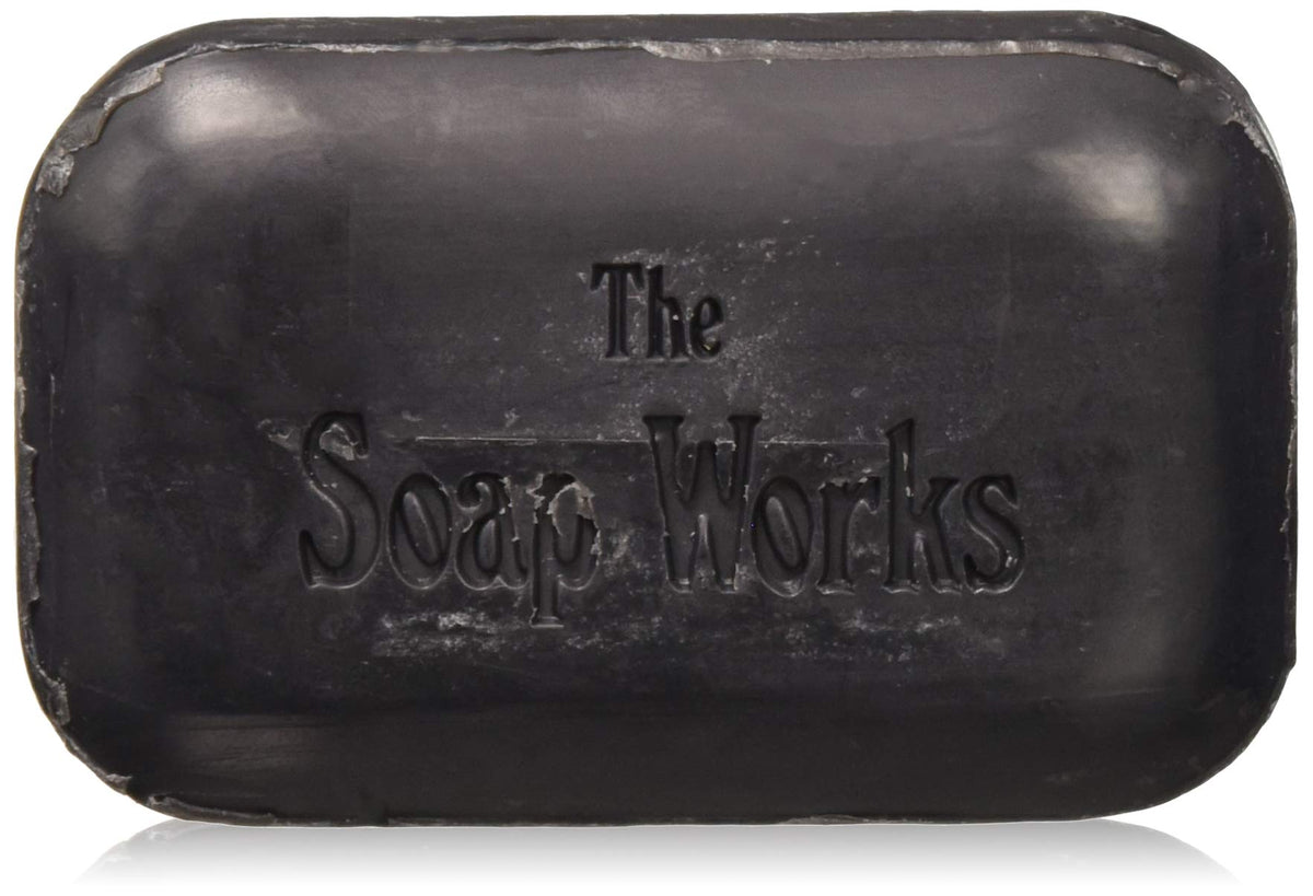 THE SOAP WORKS Jabón carbón alquitrán, vista frontal, suave para piel sensible