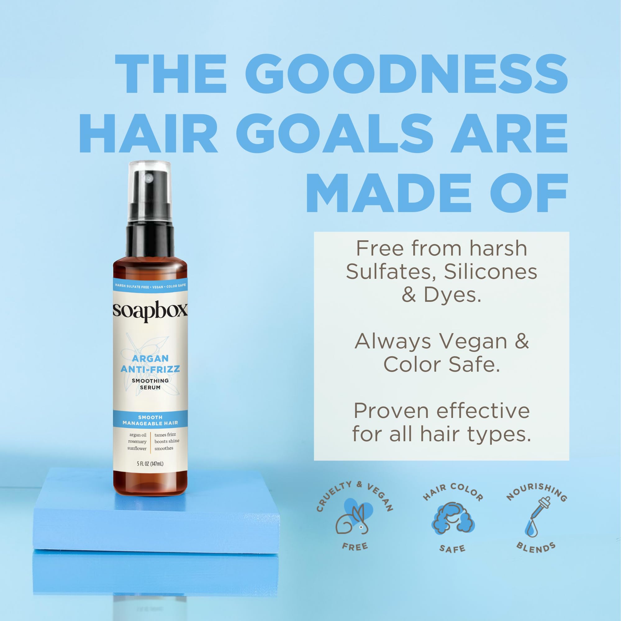 Soapbox suero de argán, aceite suave con manteca de karité para protección.