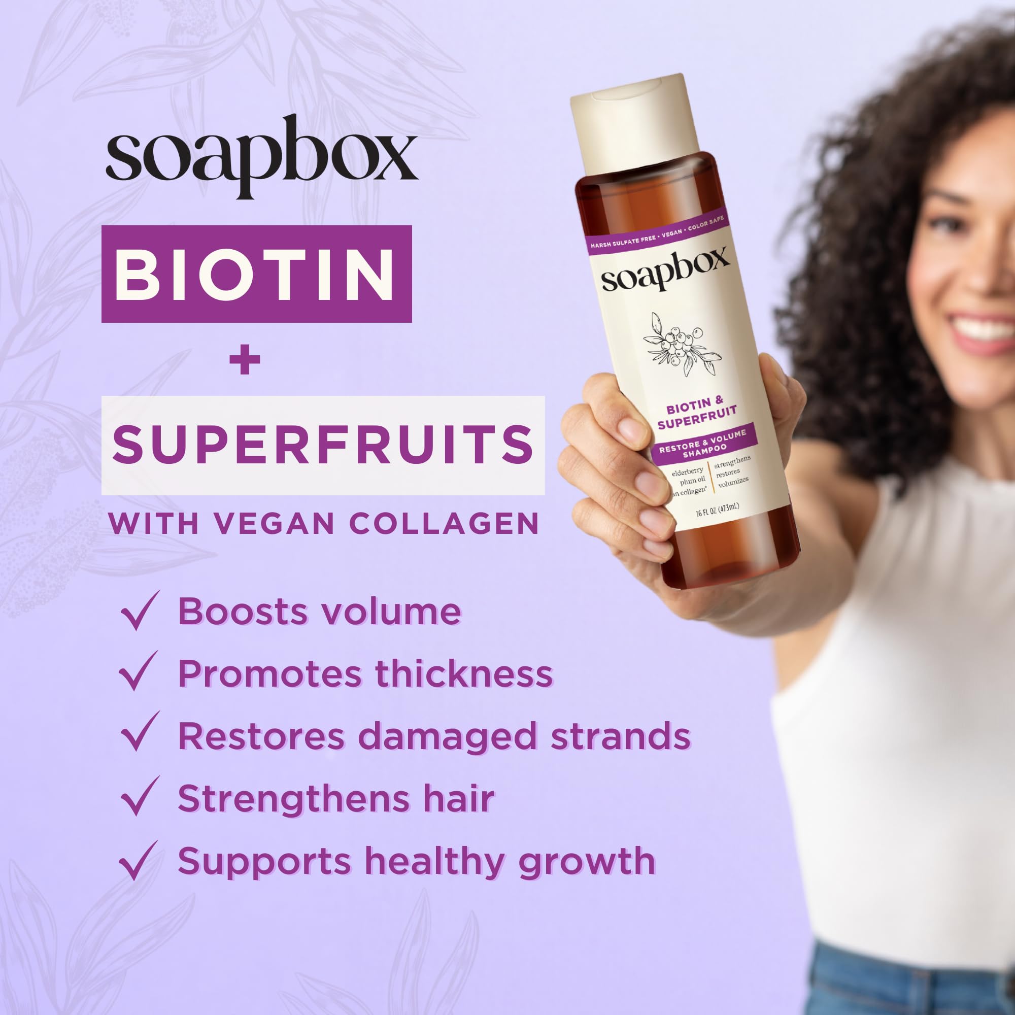 Ingredientes veganos y sin sulfatos cuidan el cabello sensible.