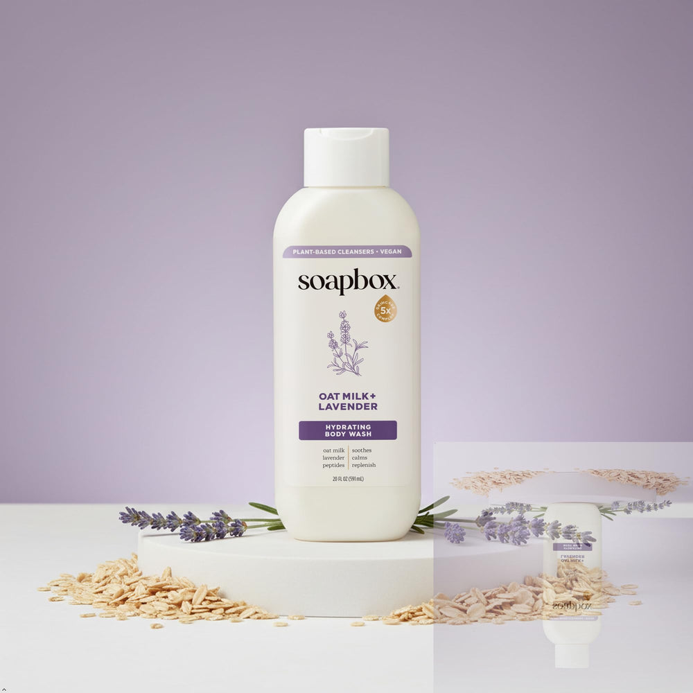 Soapbox gel hidratante para piel seca, uso diario recomendado.