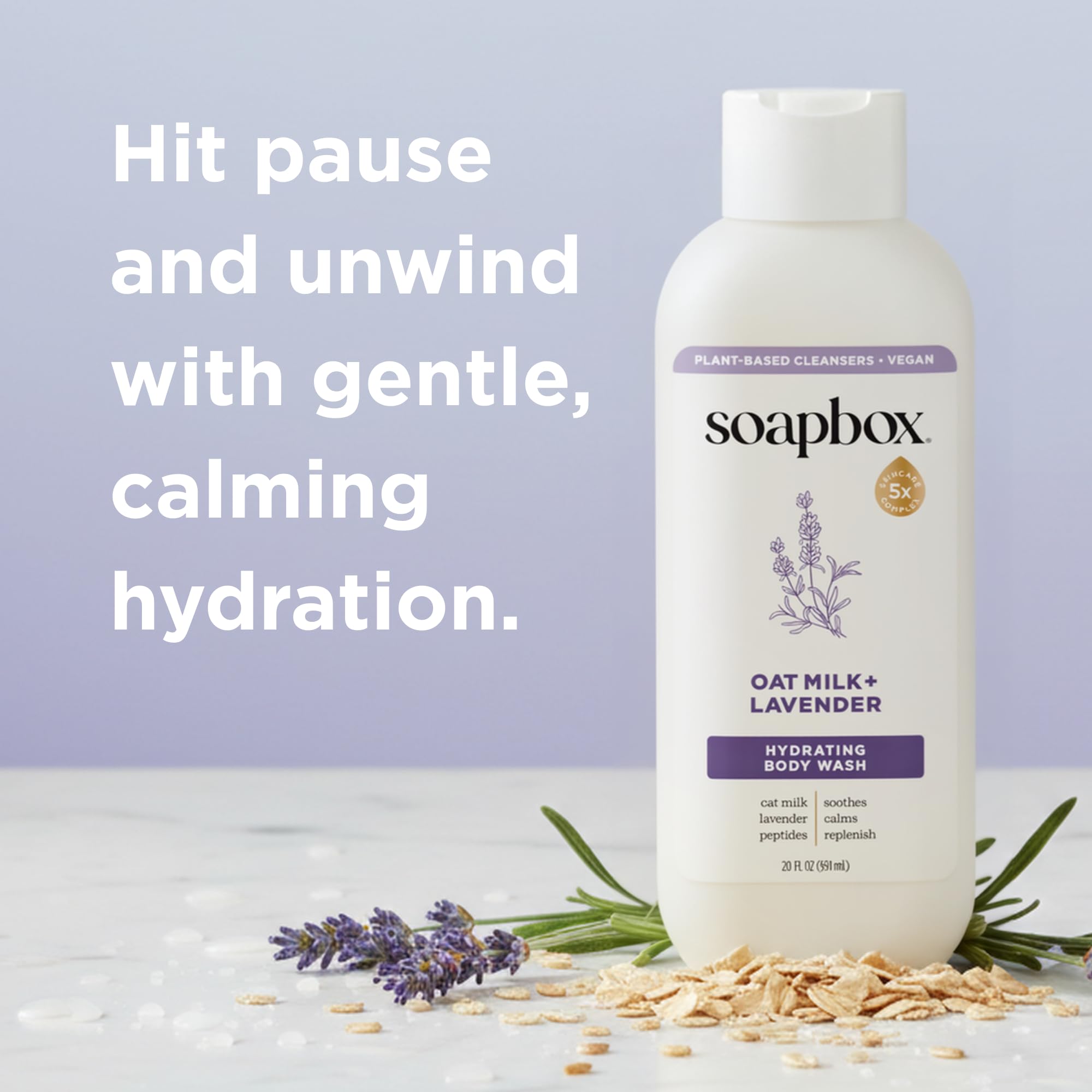 Soapbox gel de baño cremosa, aplicación suave para piel sensible.