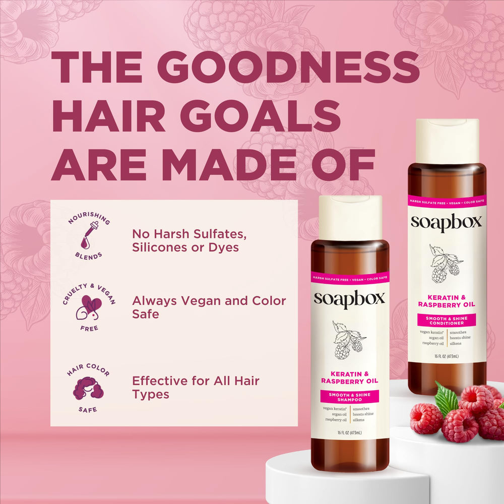 Soapbox Color-safe packaging communicates compatibility with treated hair.