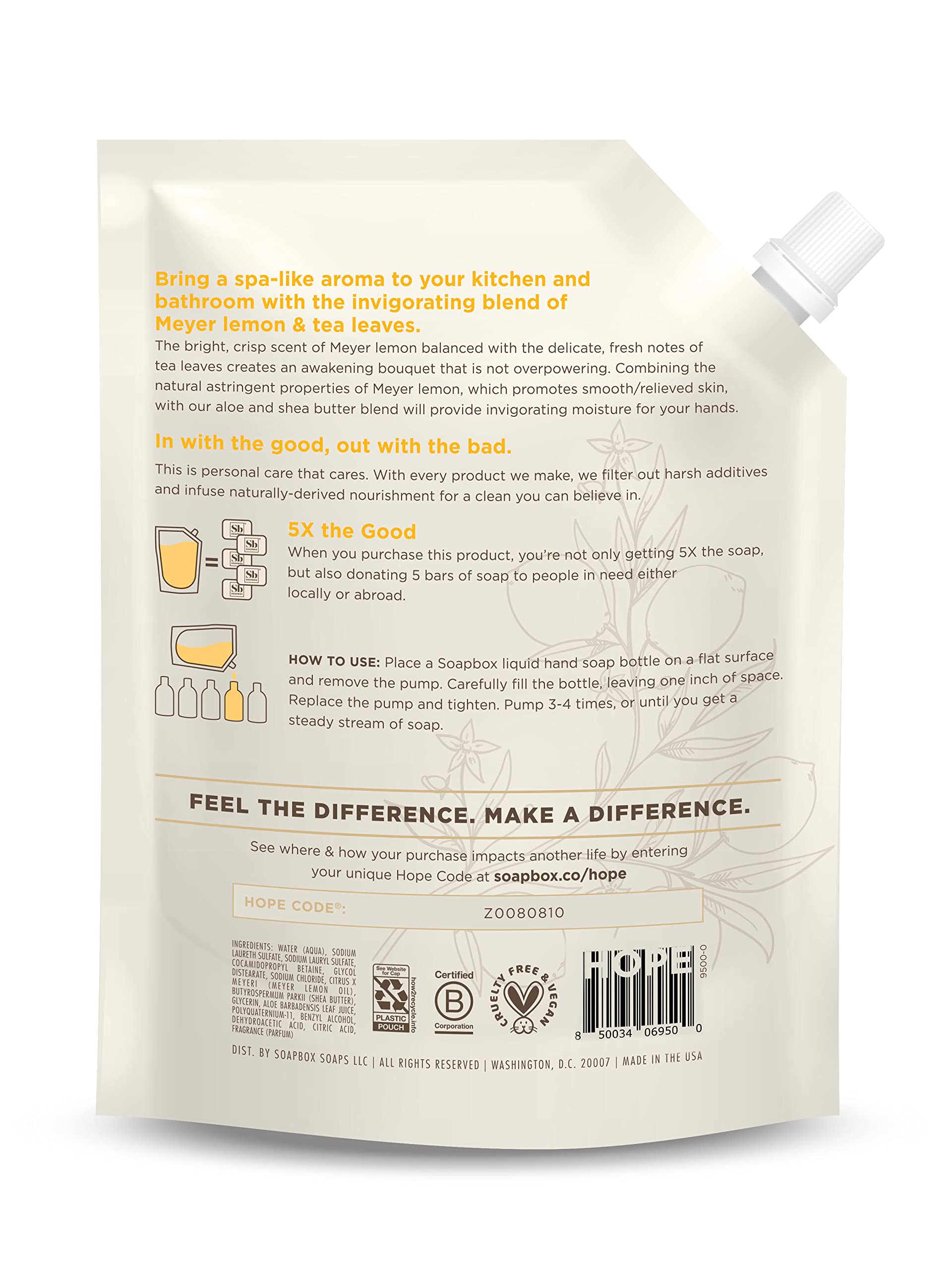 Soapbox half-gallon refill pack shown for convenient household refills