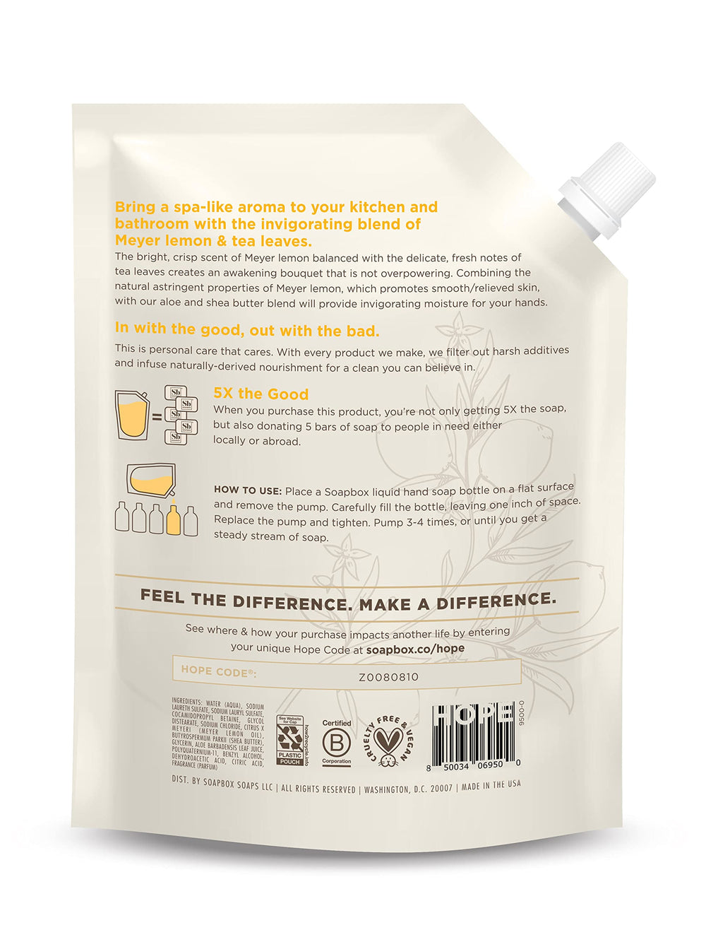 Soapbox half-gallon refill pack shown for convenient household refills