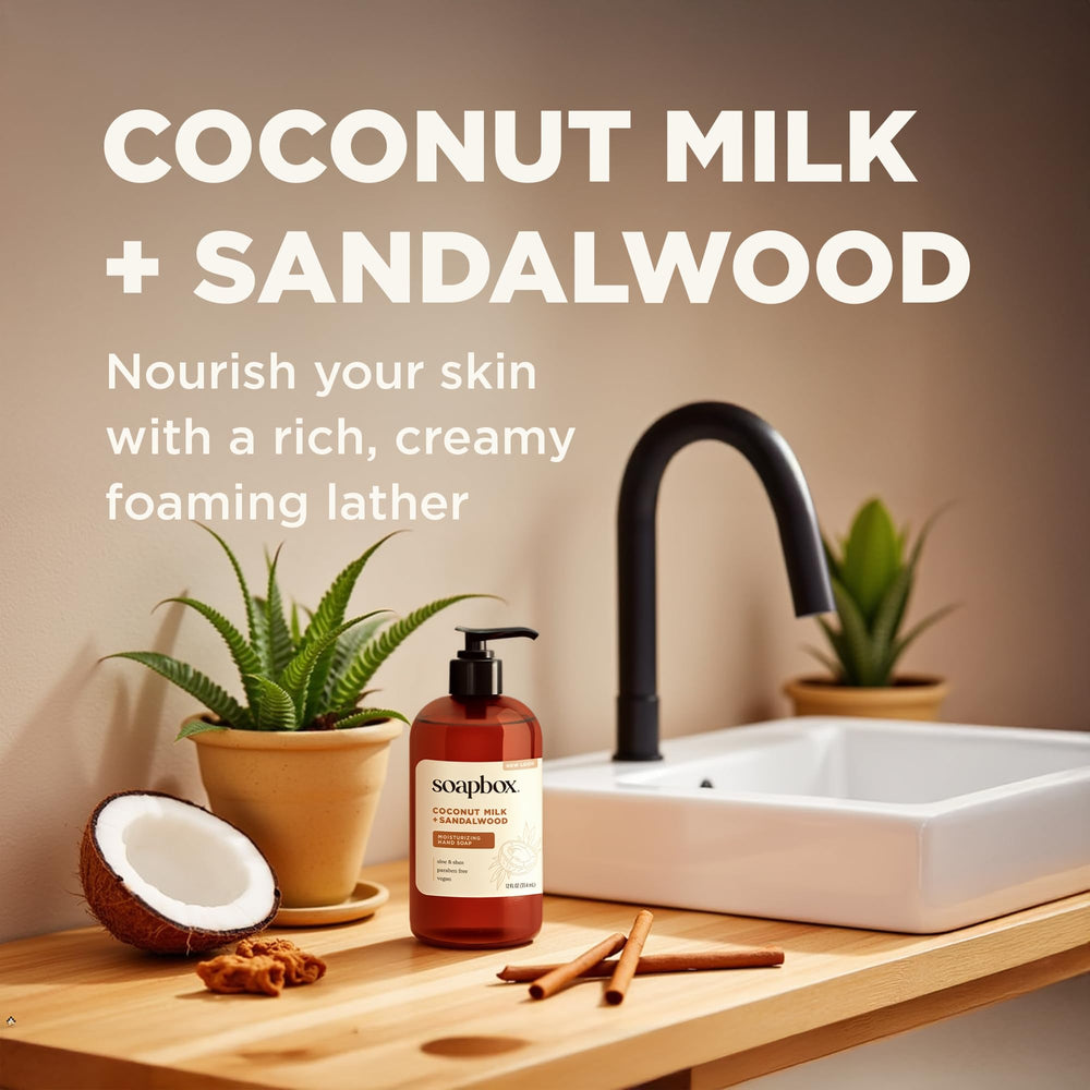 Soapbox hand soap rich foaming lather provides moisturizing cleansing.