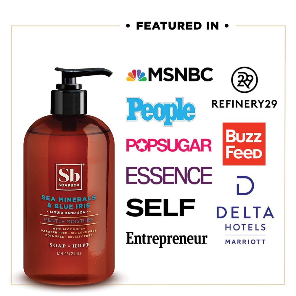Soapbox hand soap in kitchen and bathroom use scene
