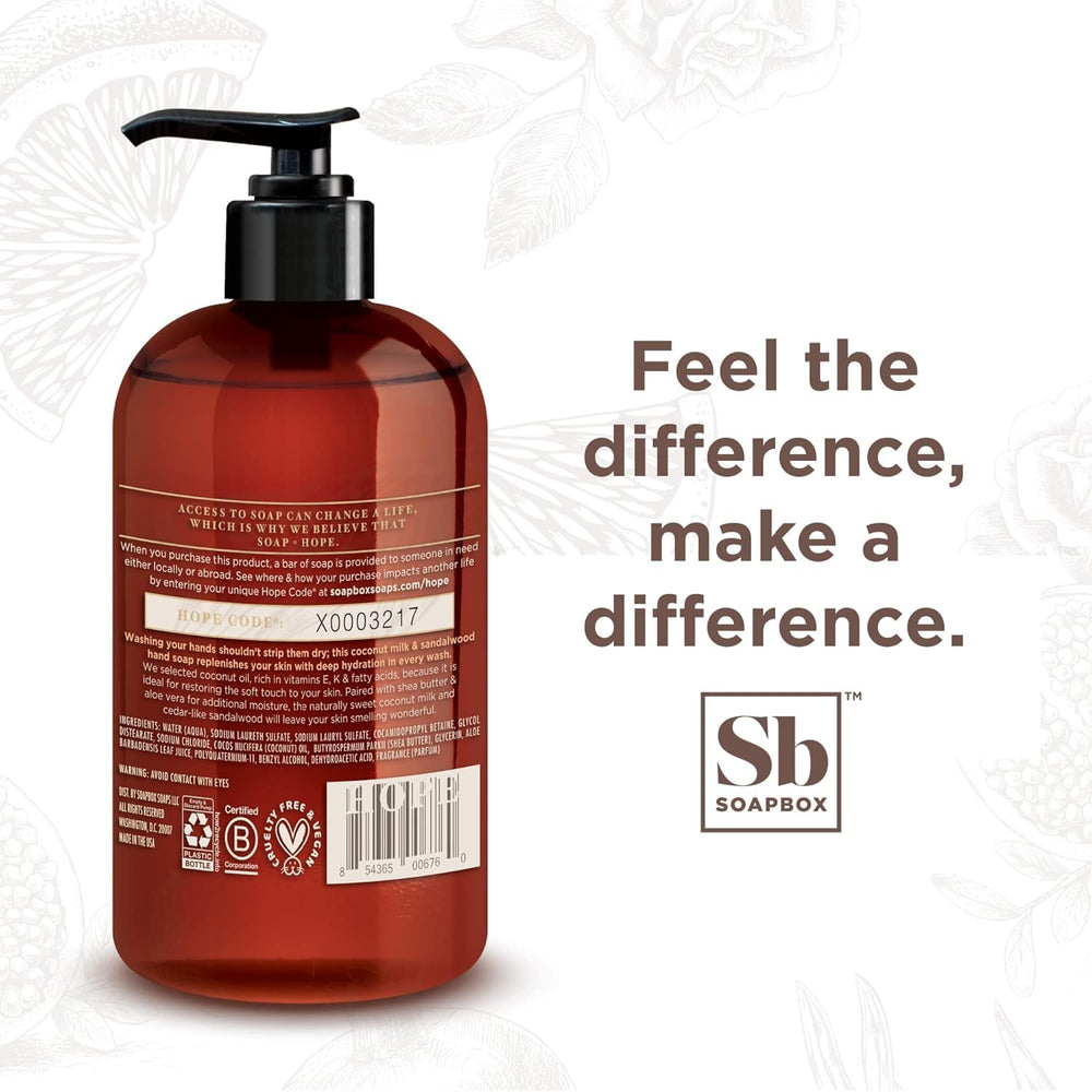 Soapbox hand soap in a sink-ready bottle for daily use