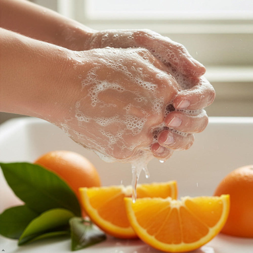 Soapbox Sweet Orange Citrus natural ingredients offer mild, skin-friendly cleansing.