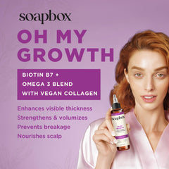 Soapbox Oh My Growth textura cremosa no grasa para uso diario.