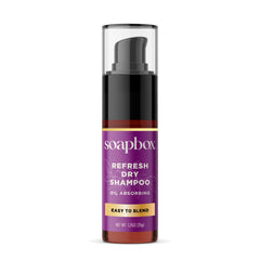 Soapbox polvos de shampoo seco: empaque compacto para viaje y retoques rápidos.