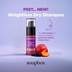 Soapbox polvos de shampoo seco: textura suave para cabello ligero y sin apelmazar.