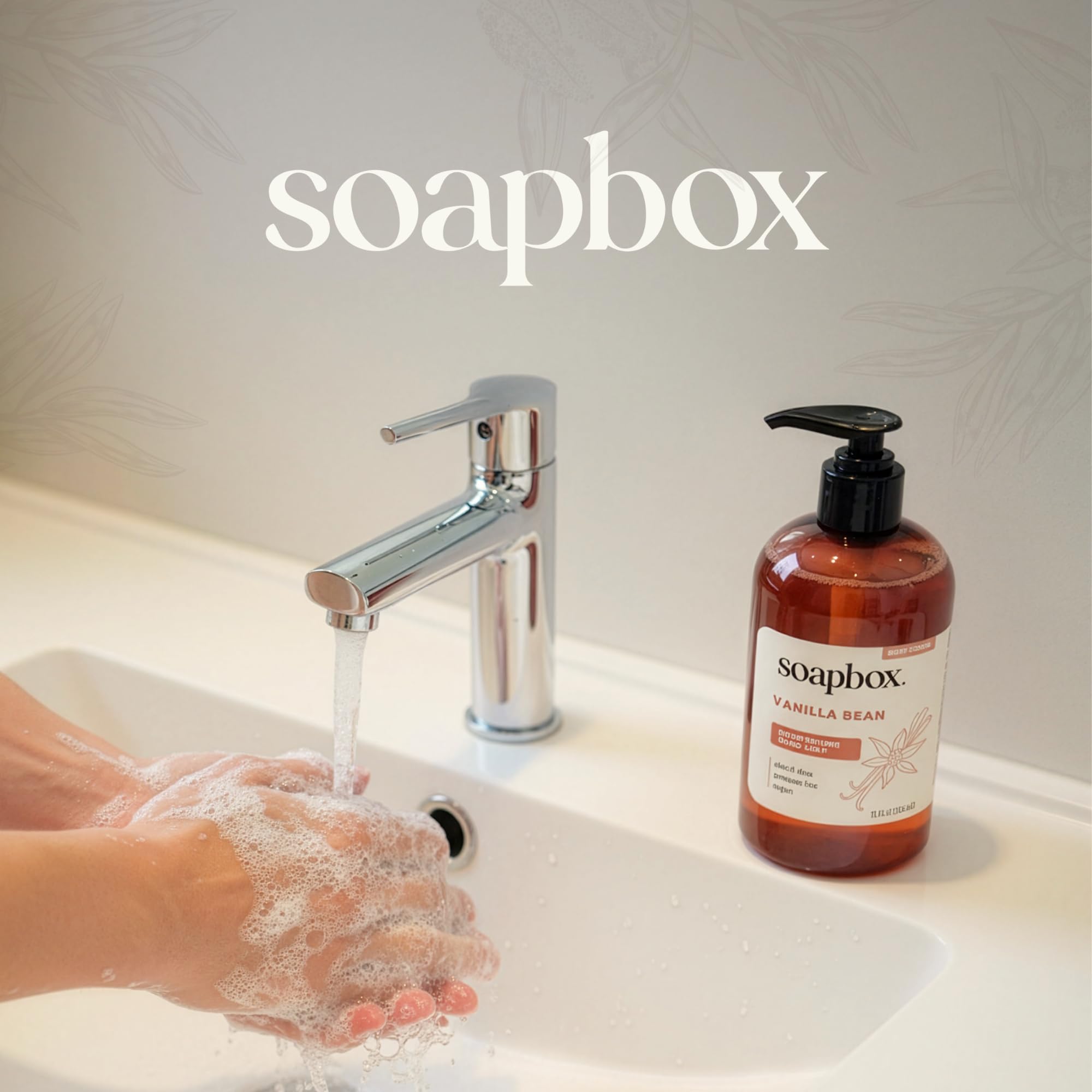 Soapbox Vanilla Bean vegan and cruelty-free formula on packaging