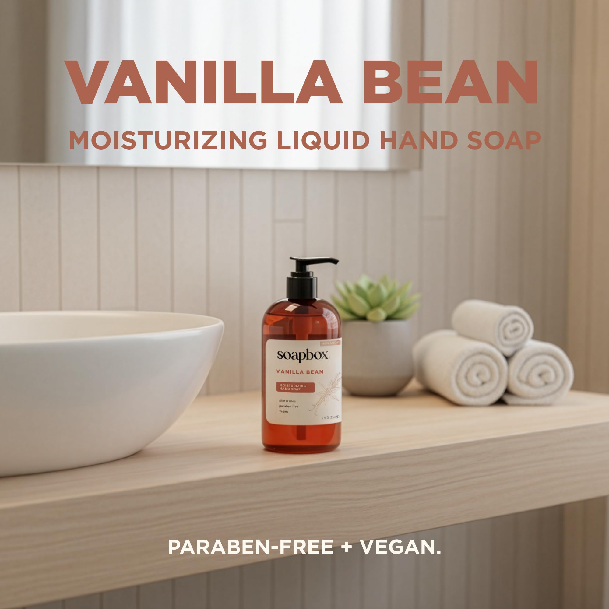 Soapbox Vanilla Bean ingredients include shea butter, coconut oil, aloe vera, argan oil