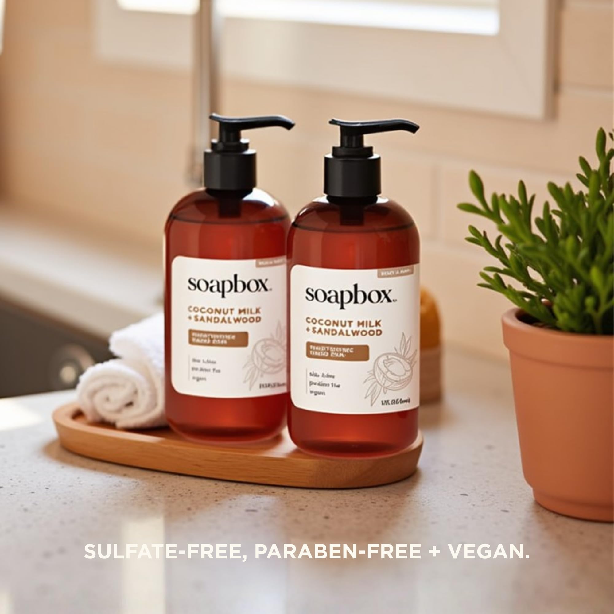 Soapbox vegan and cruelty-free hand soap aligns with ethical cleaning routines.