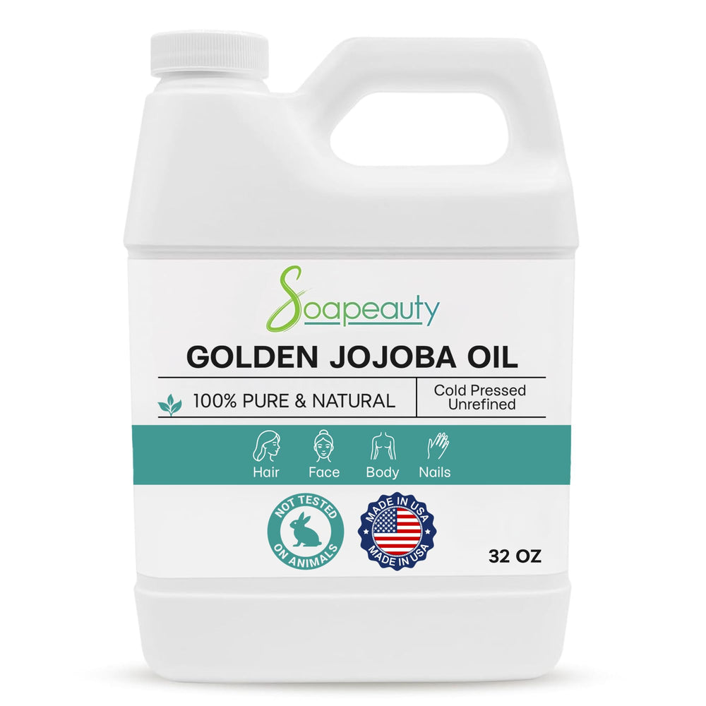 Soapeauty Golden Jojoba Oil bottle 32oz for pure skin and hair moisture