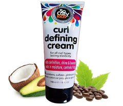 SoCozy Curl Defining Cream bottle pour demonstrates easy application for defined curls.