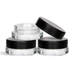 SODO LOCO 7ml glass jar with low profile black lid for compact storage
