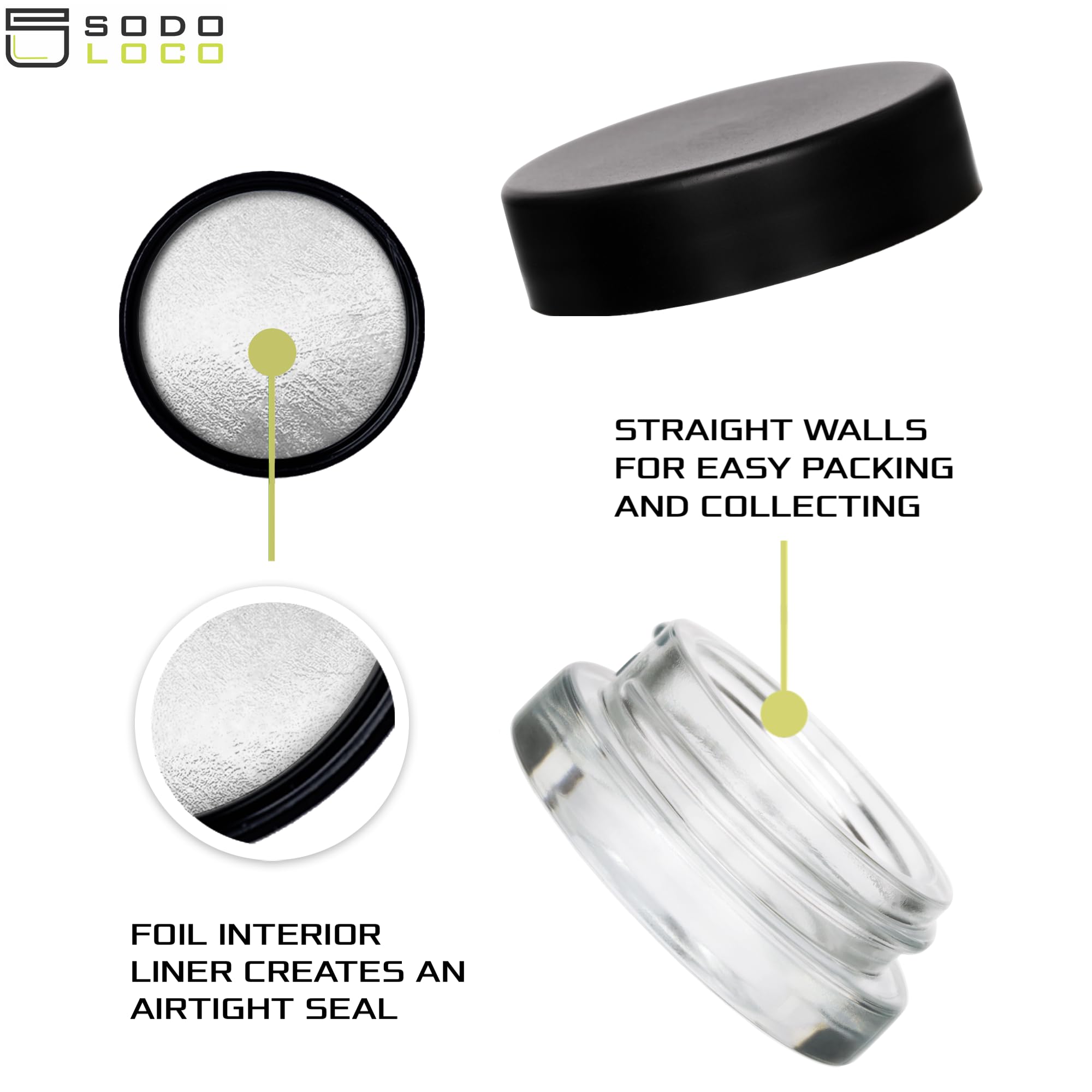 SODO LOCO airtight glass jar with matte lid ideal for creams