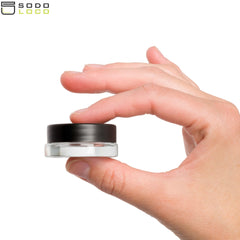 SODO LOCO wide mouth glass jar makes easy filling and dispensing
