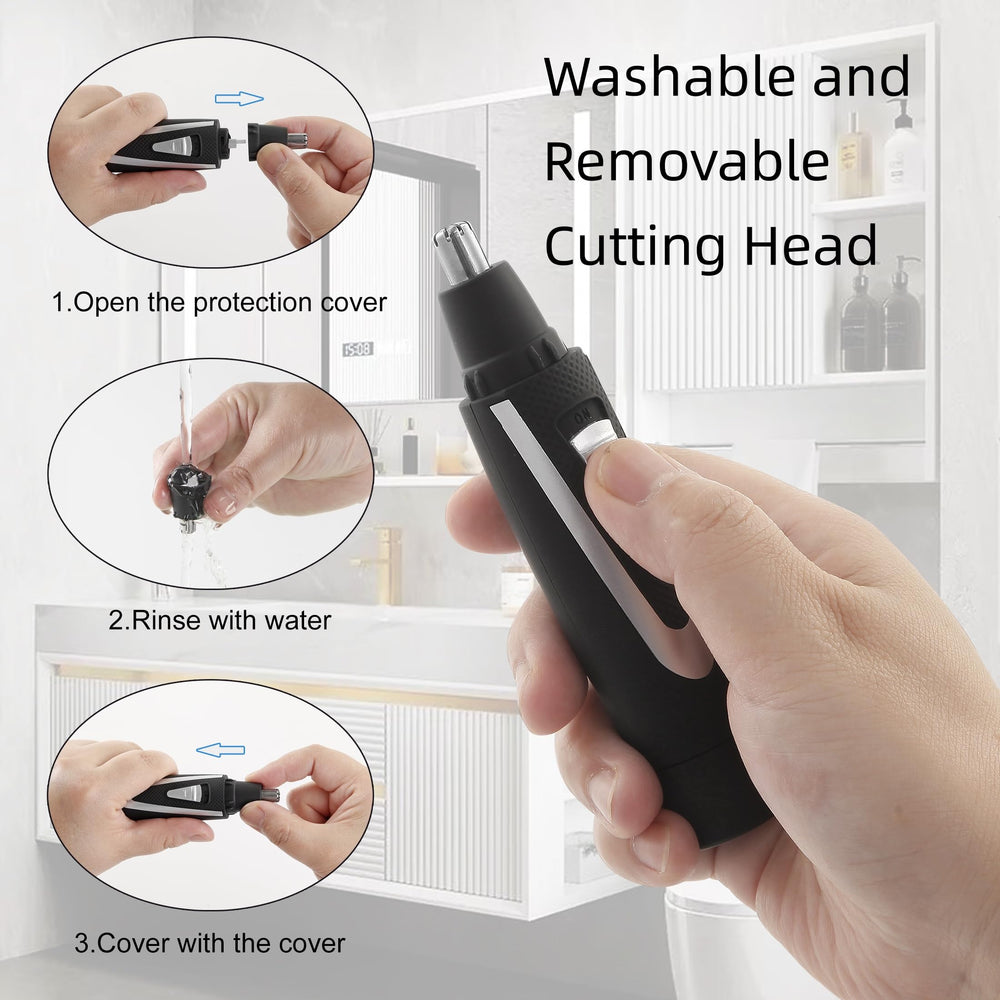 Sodynee protective-cover close-up emphasizes safe use during grooming.