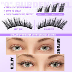 SOFENIDA lash clusters with C-curvature for secure hold and natural lift