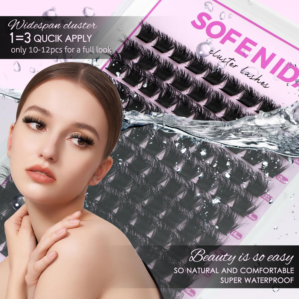 SOFENIDA lash clusters in mixed lengths 10-18mm for DIY styles