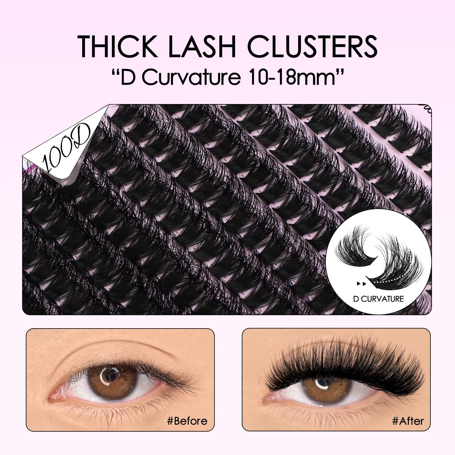 SoFenida lash clusters 10-18mm mix helps you DIY a thick, volumized lash look.