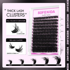 SOFENIDA Lash Clusters Kit 80D clusters laid out hint at rapid volume build.