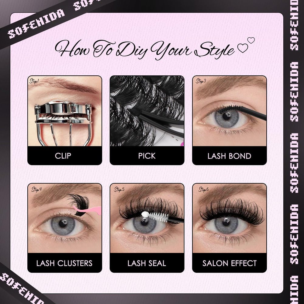 SoFenida reusable lash clusters for multiple wears with care