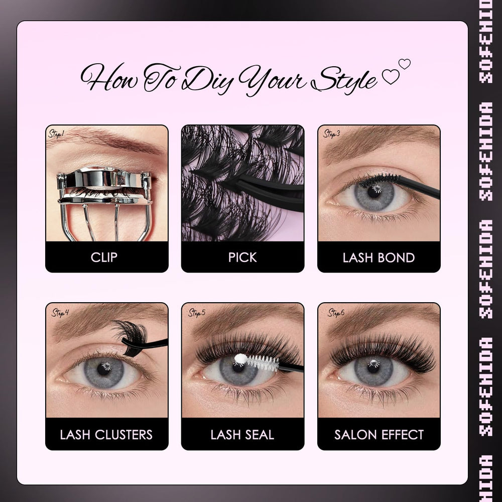 SOFENIDA reusable lash clusters allow 3-5 wears with proper care.