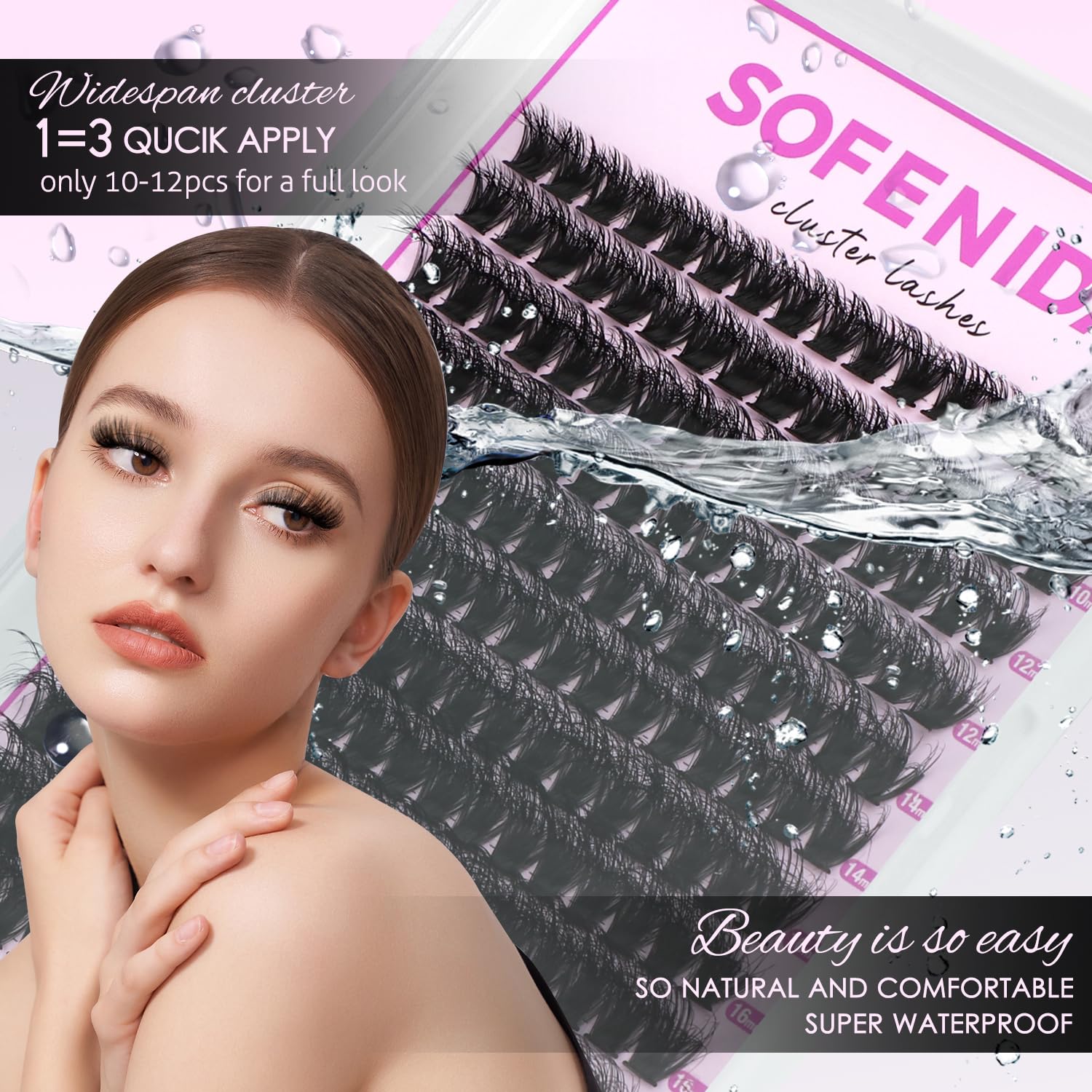 SOFENIDA premium soft plant-fiber material keeps lashes lightweight and comfortable.