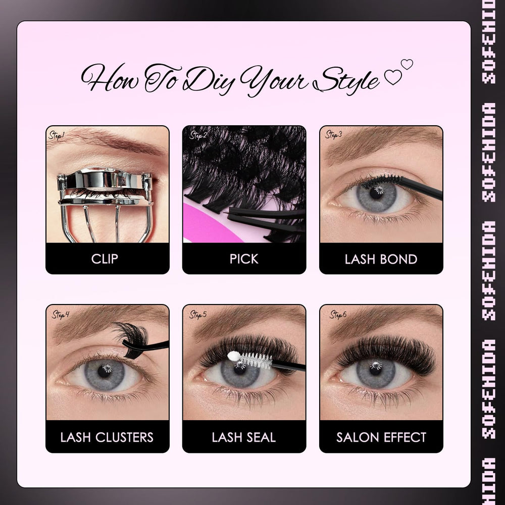 SOFENIDA reusable lash clusters can be worn 3-5 times with proper care.
