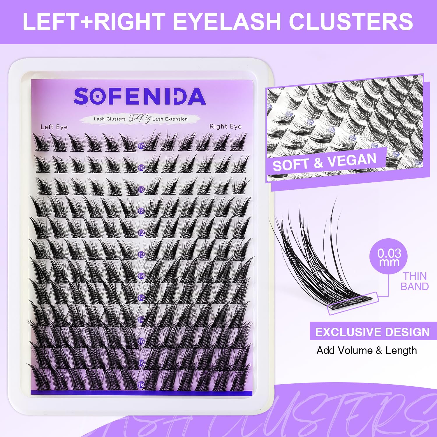 SOFENIDA reusable lash clusters require proper care for multiple wears