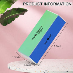 Soft 'N Style buffer side view, four textured sides for nail prep