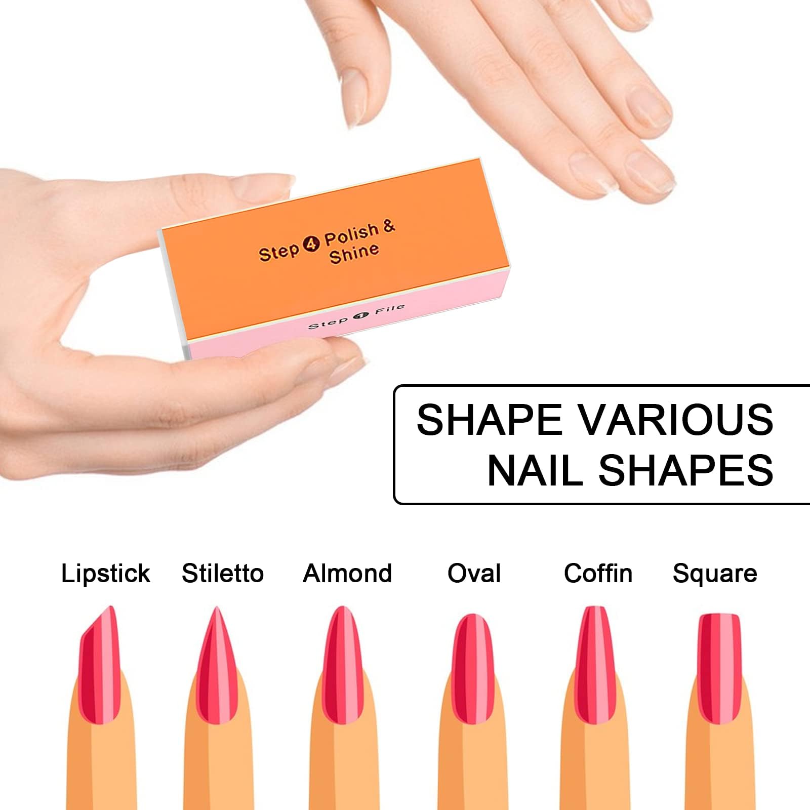 Soft 'N Style buffer on artificial nails for smoothing