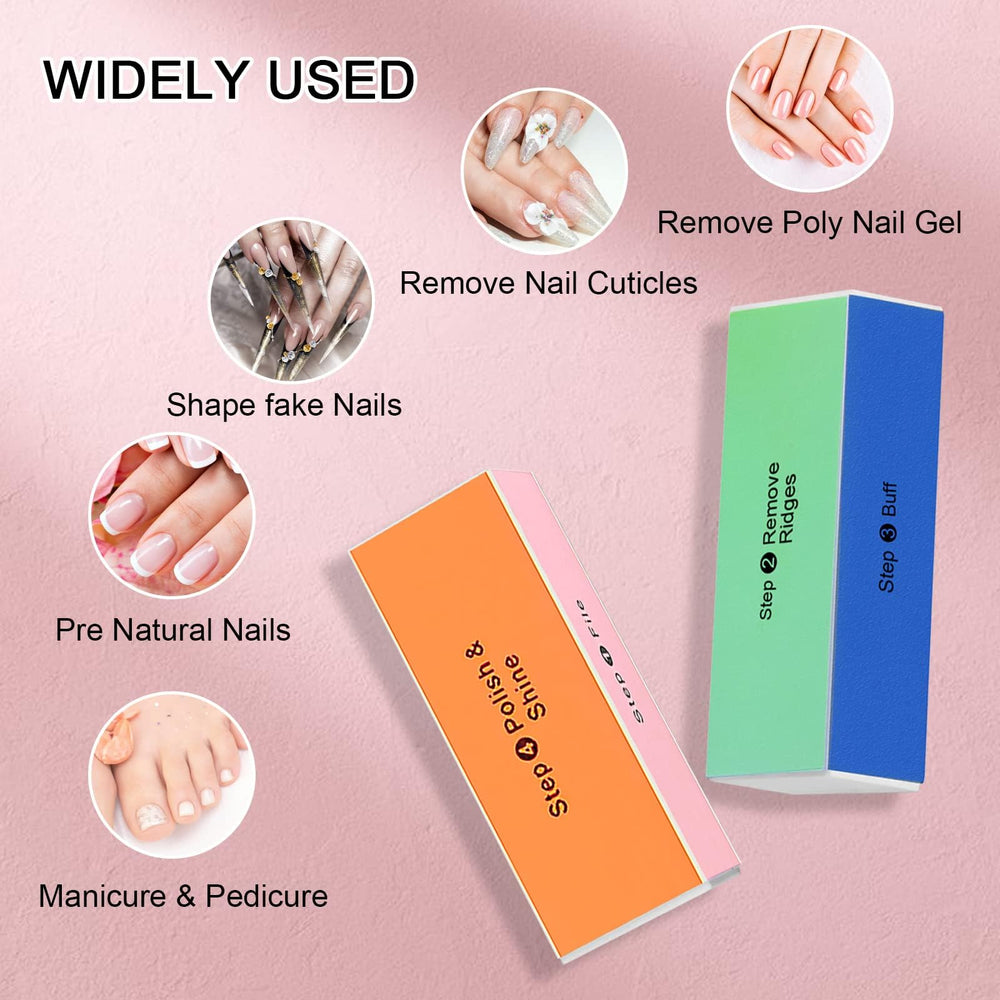 Soft 'N Style buffer in use on natural nails for shine