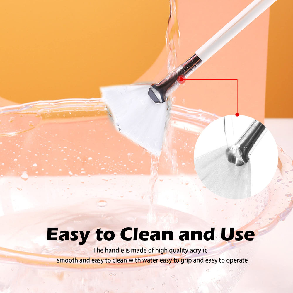 Soft 'N Style Taklon fan mask brush two-piece set for versatile at-home spa sessions.