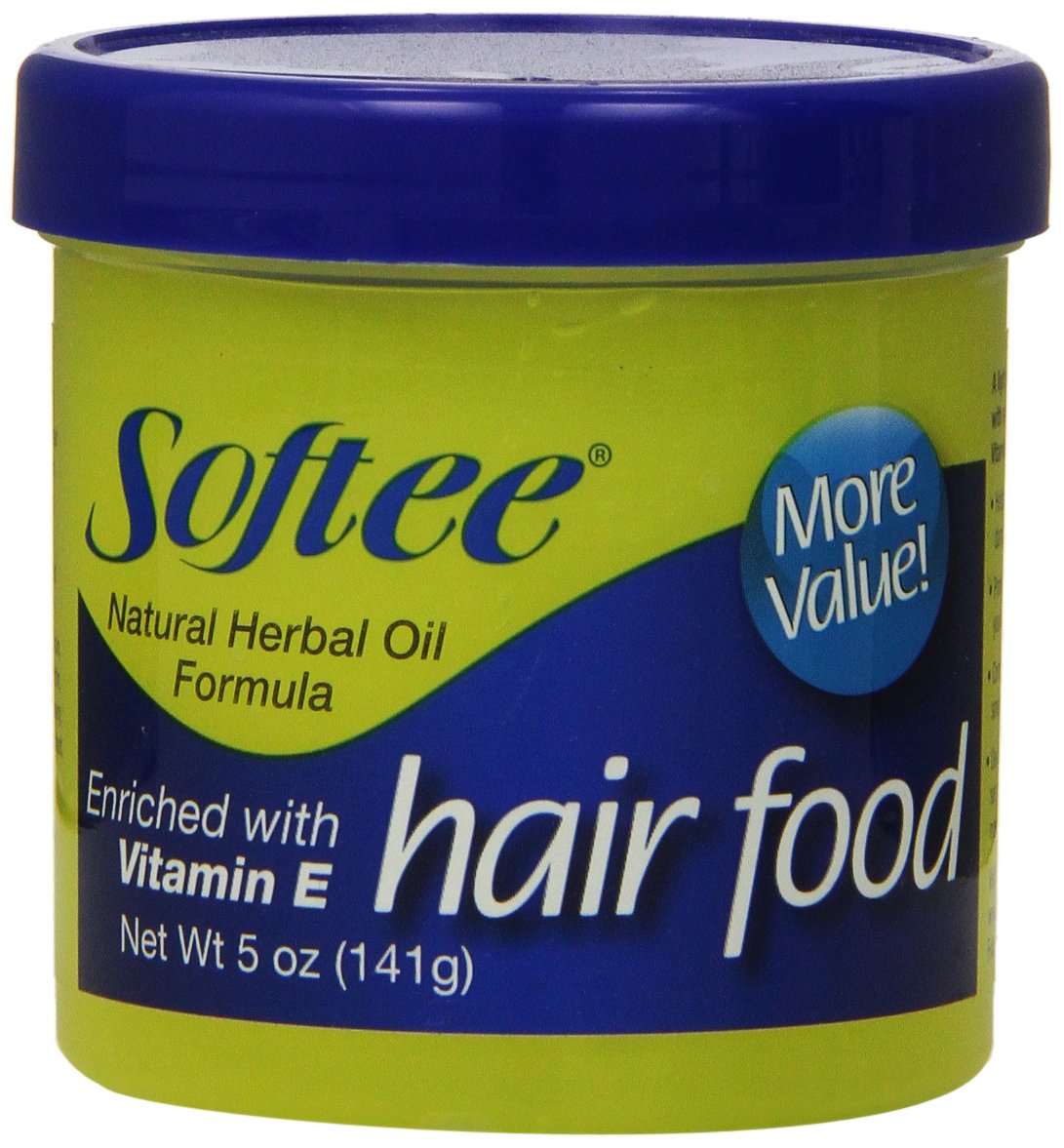 Softee Hair Food: botella con vitamina E, listo para brillo suave.