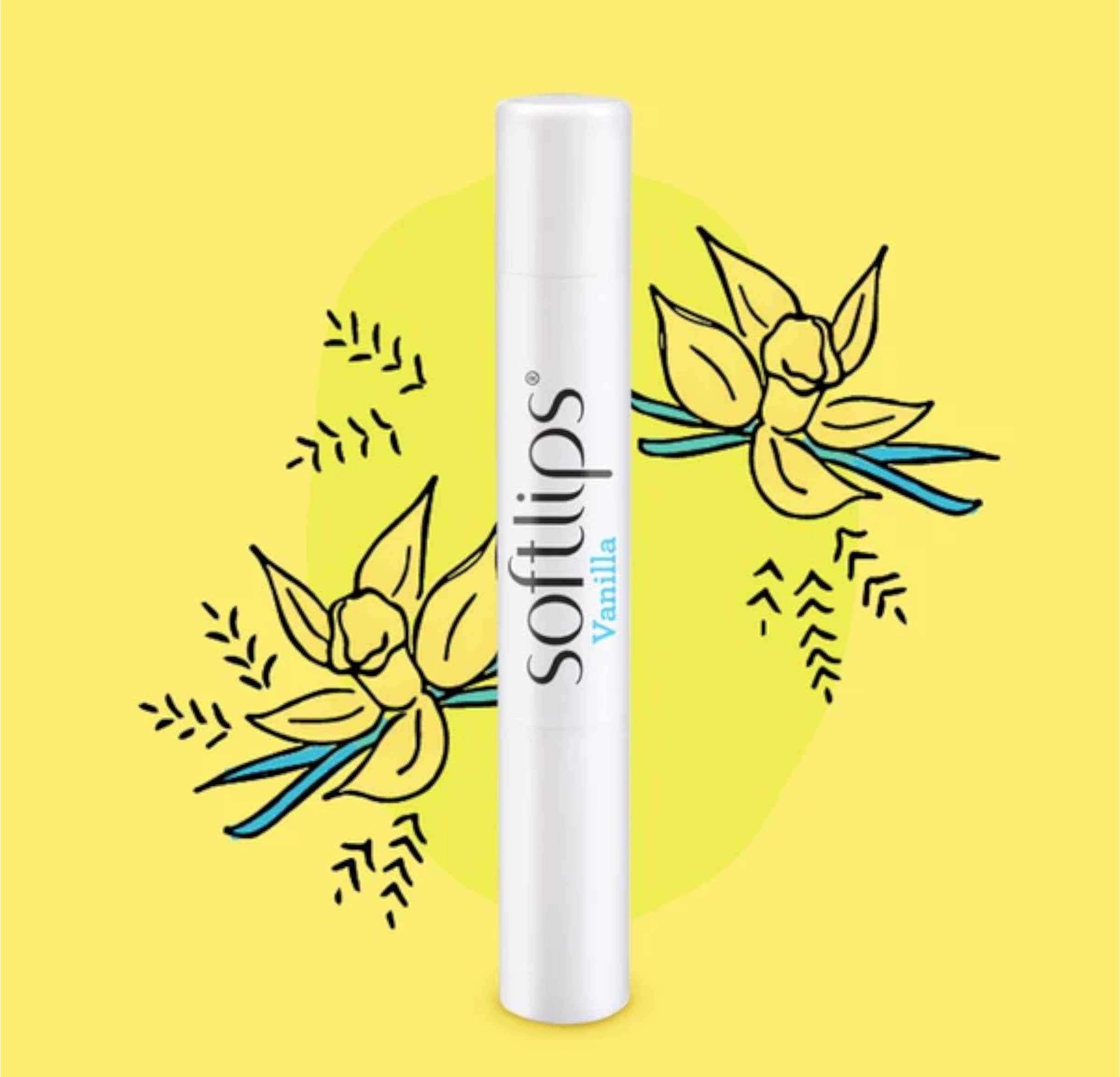 Paquete de 12 bálsamos SoftLips para retoques diarios.