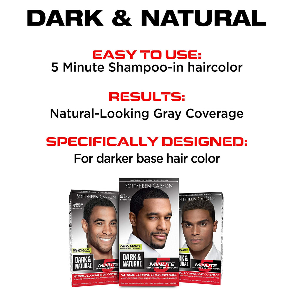 SoftSheen-Carson jet-black finish for natural looking results.